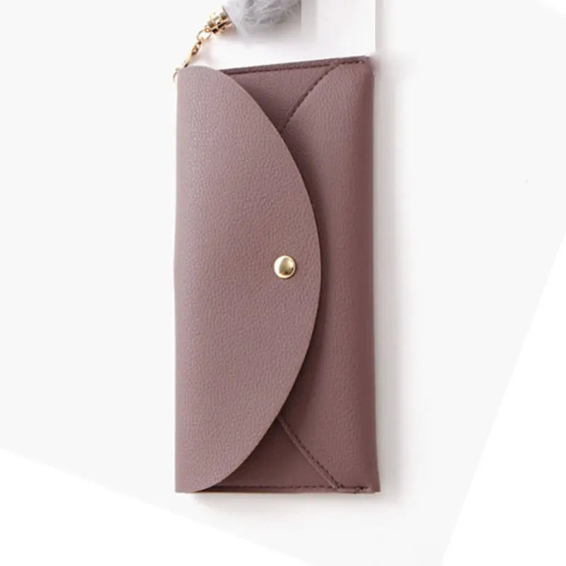 Women's Long Thin Wallet Solid Colour A4299