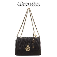 Aboutlee Solid Flap Women Bag Pu Leather Lightweight Minimalist Shoulder Bag