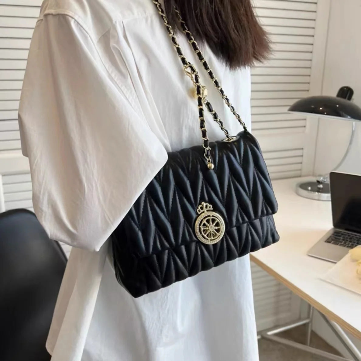 Aboutlee Solid Flap Women Bag Pu Leather Lightweight Minimalist Shoulder Bag