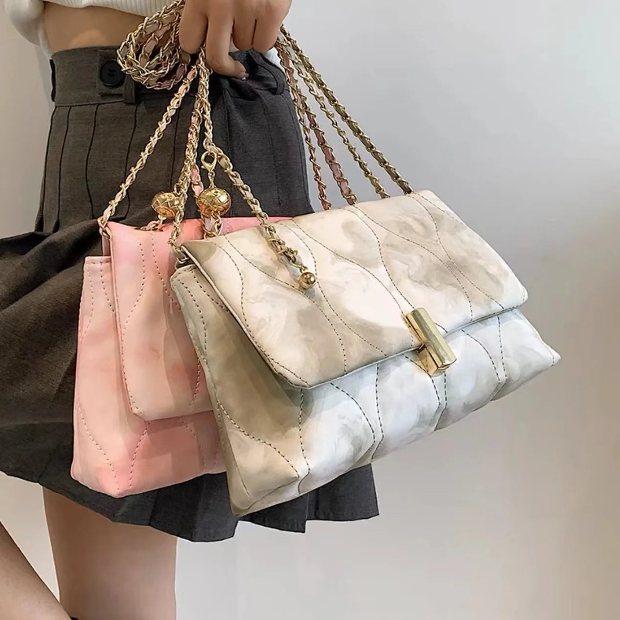 Aboutlee Gradient Flap Casual Shoulder Bag Soft Lightweight Handbag