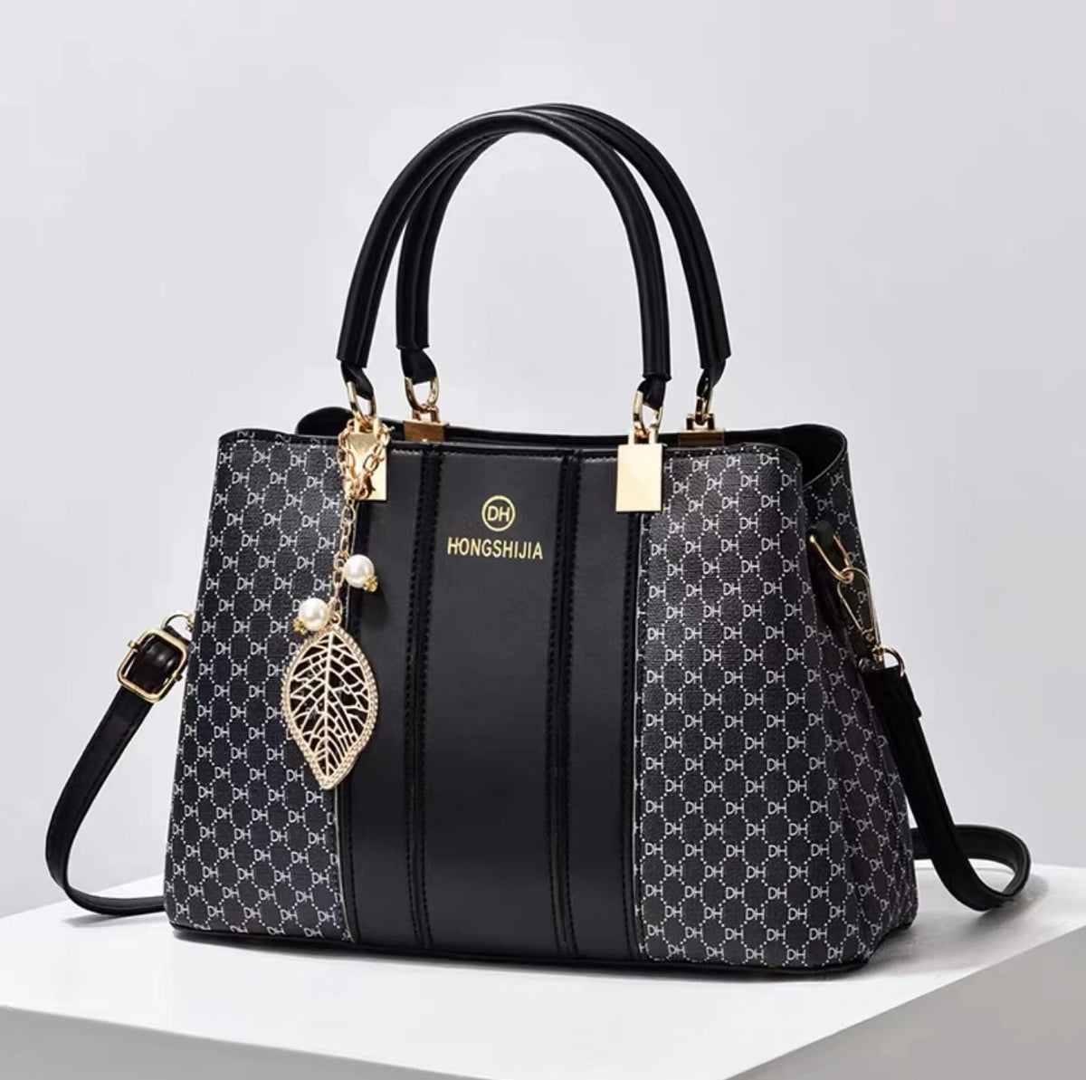 Aboutlee Women Handbag Leather Crossbody Bag Classic Print Large Capacity