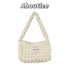 Aboutlee Pleated Casual Handbag Women Side Bag Lightweight Shopping Bag