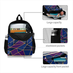 Geometric Stained Glass Style Amethyst & Sapphire Shades Backpack