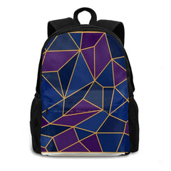 Geometric Stained Glass Style Amethyst & Sapphire Shades Backpack