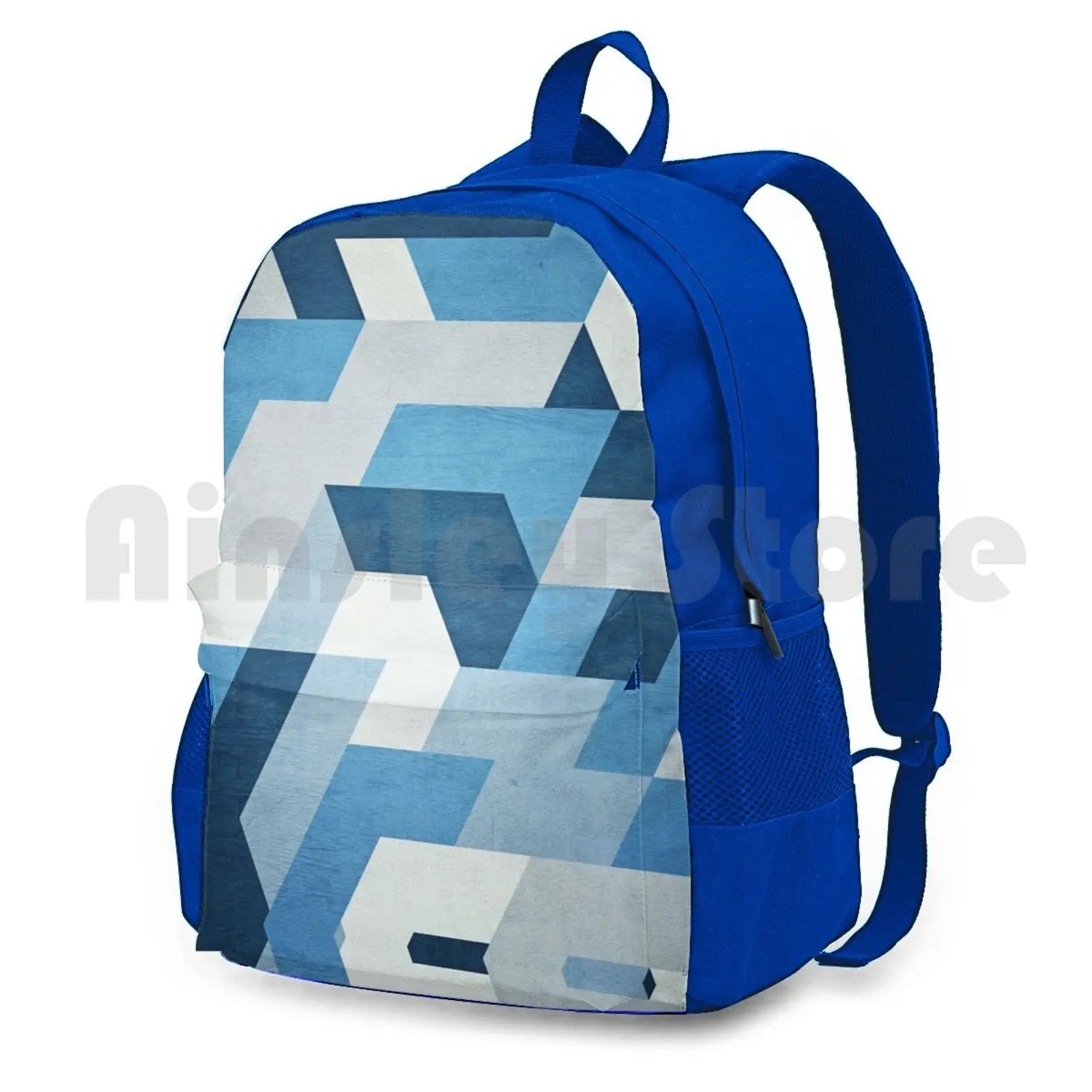 Abstract Geometry Outdoor Hiking Backpack Waterproof Camping Travel