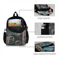 Peach & Teal Green Halftone Pattern 3D Print Backpack