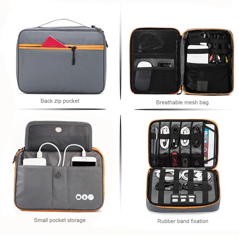 High Grade Nylon 2 Layers Travel Electronic Accessories Organizer Bag