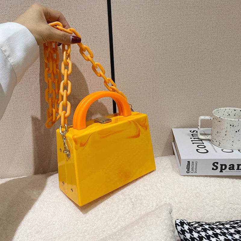 Acrylic Shoulder Bag Chain Party Clutch Crossbody Bag