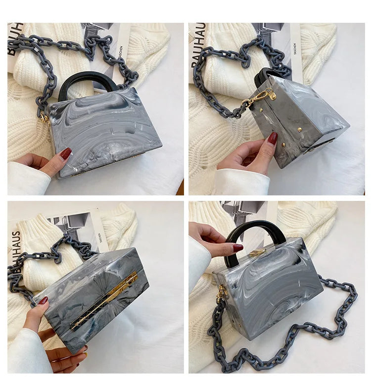 Acrylic Shoulder Bag Chain Party Clutch Crossbody Bag