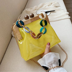 Acrylic Chain Jelly Bag PVC Women Shoulder Crossbody Bags