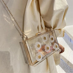 Clear Flower Crossbody Bag Evening Party Clutch Summer Bag