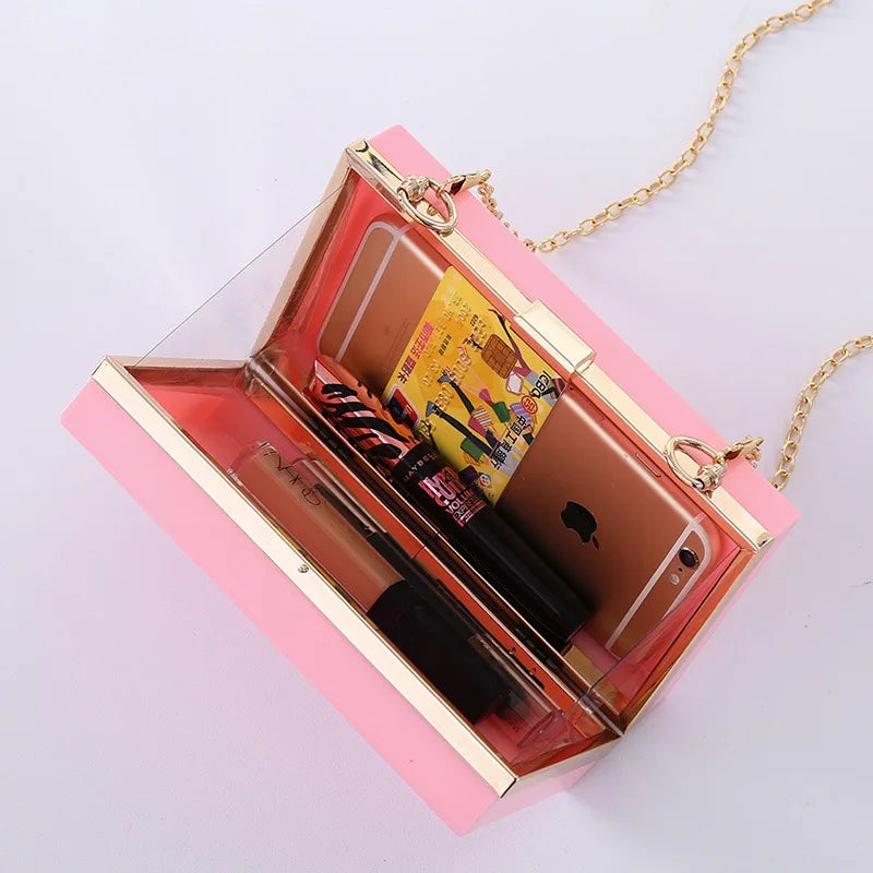 Pink Acrylic Handbag Clutch for Women