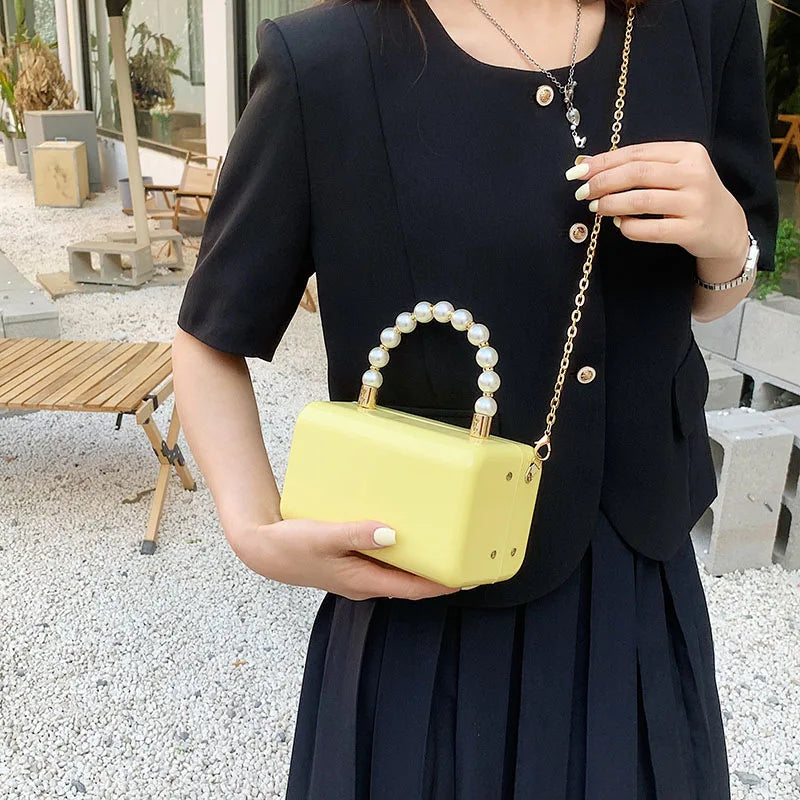 Acrylic Hard Box Chain Crossbody Bag Evening Shoulder Bag Purses