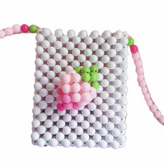 Acrylic Beaded Strawberry Mini Square Bag Casual Shoulder Messenger Small Ladies
