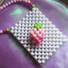 Acrylic Beaded Strawberry Mini Square Bag Casual Shoulder Messenger Small Ladies