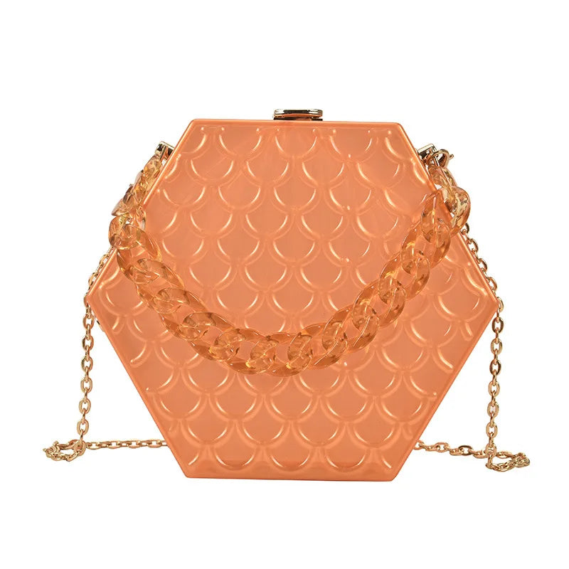 Acrylic Mermaid Colour Box Tote Bag Summer PVC Women's Handbag