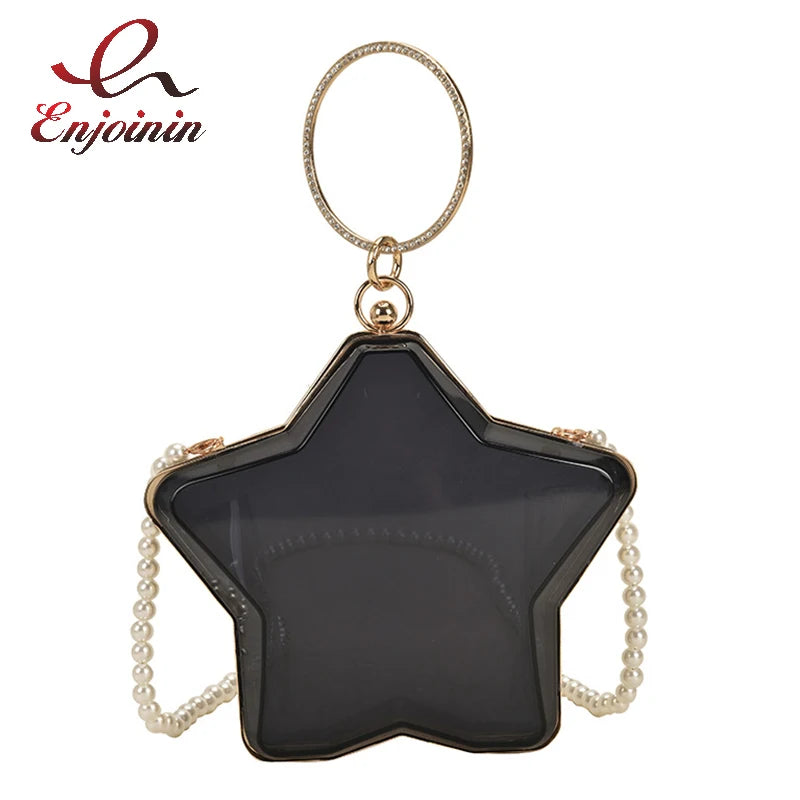 Acrylic Star Shape Diamond Party Clutch Wedding Bag