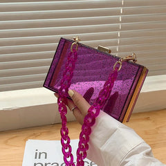 Acrylic Transparent Box Bag Tote Bag Chain Shoulder Bag PVC Women's Bag