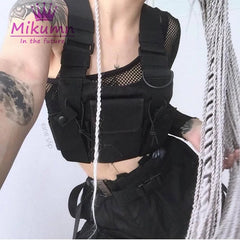 Adjustable Vest Hip Hop Streetwear Unisex Pockets Waist Pack