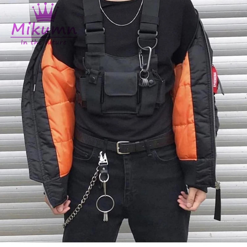 Adjustable Vest Hip Hop Streetwear Unisex Pockets Waist Pack
