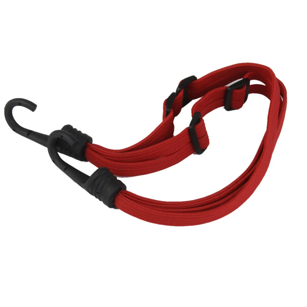 Adjustable Helmet Luggage Elastic Rope Strap Belt - Red
