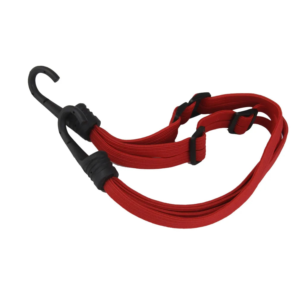 Adjustable Helmet Luggage Elastic Rope Strap Belt - Red