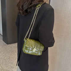 Retro Solid Underarm Bag Casual Lock Slung Small Square Bags