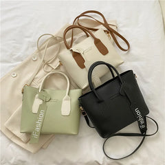 Texture Lady's Handbag PU Leather Summer Tote