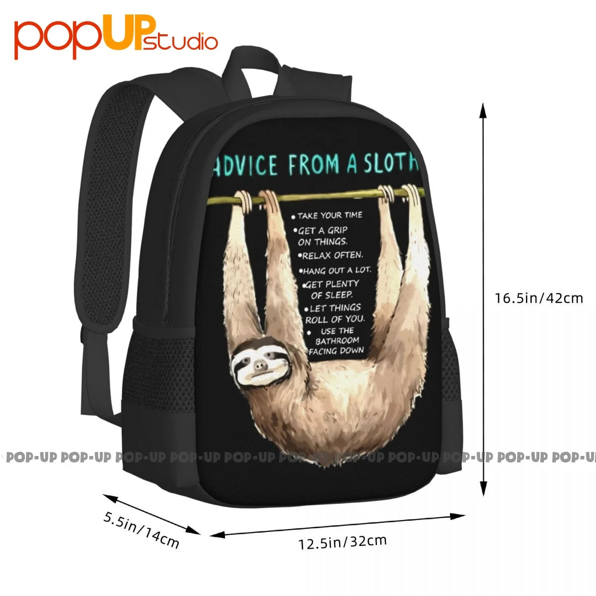 Sloth Backpack Vintage Art Print Outdoor Running