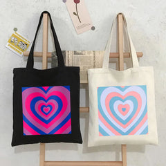 Colorful Rainbow Coffee Brown Canvas Shopper Tote Bag