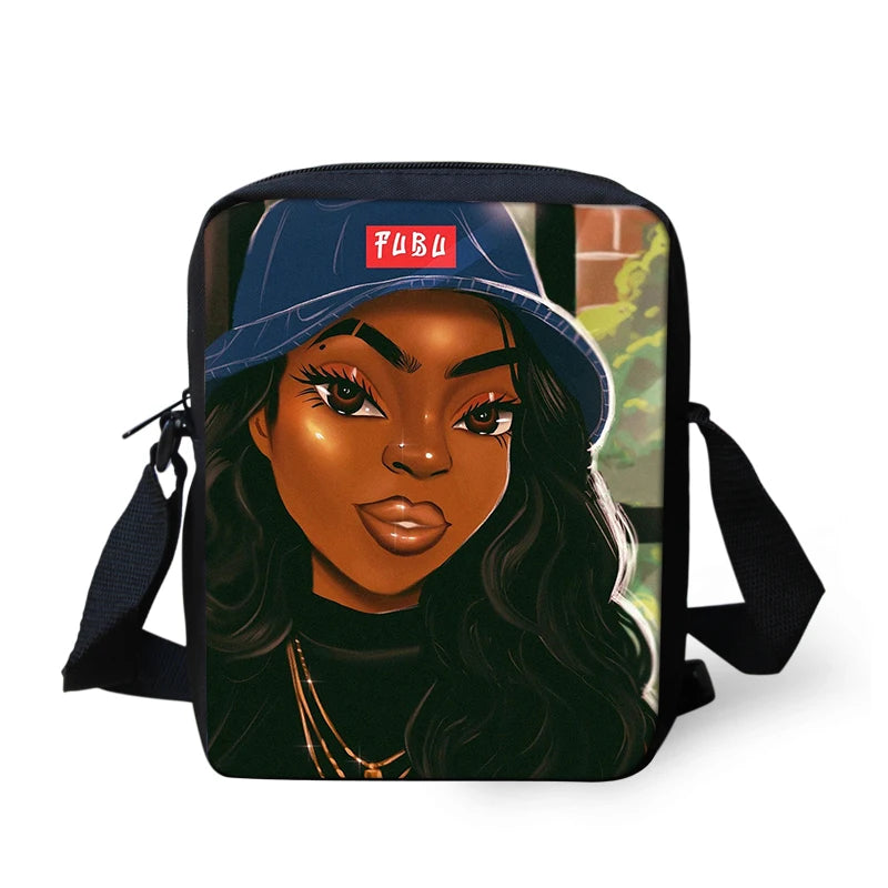 African Art School Bag Girls Student Kids Crossbody Backpack