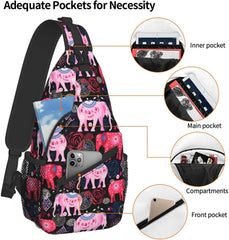 African Ethnic Elephant Chest Bags Crossbody Sling Bag