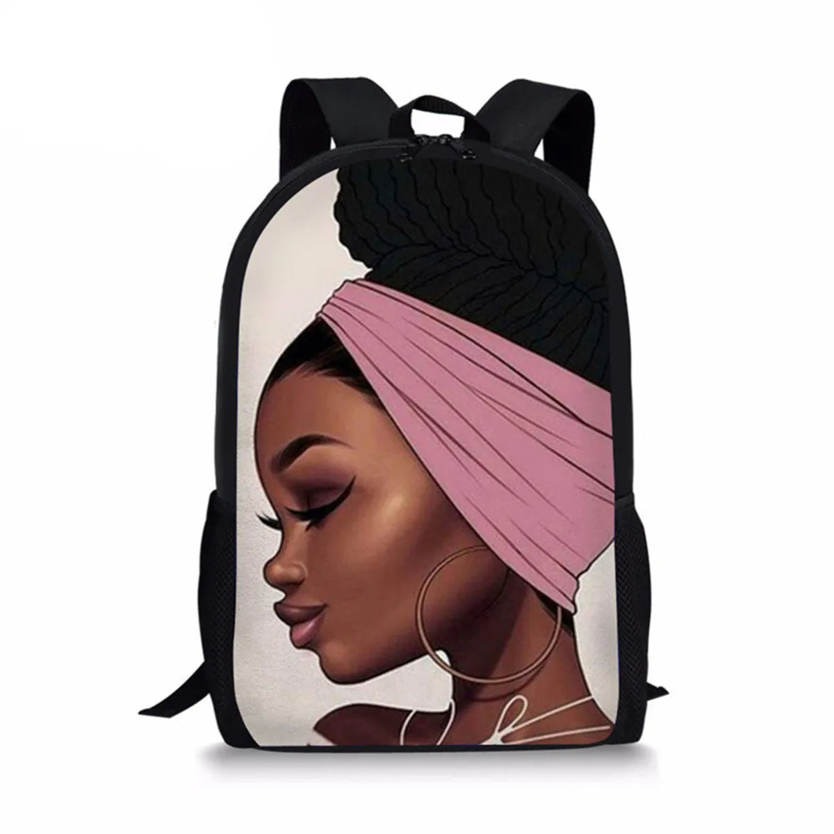 African Girl Element School Backpack Personalized Daypack for Teenager