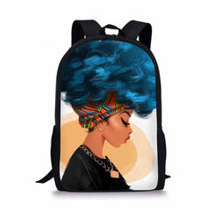 African Girl Element School Backpack Personalized Daypack for Teenager