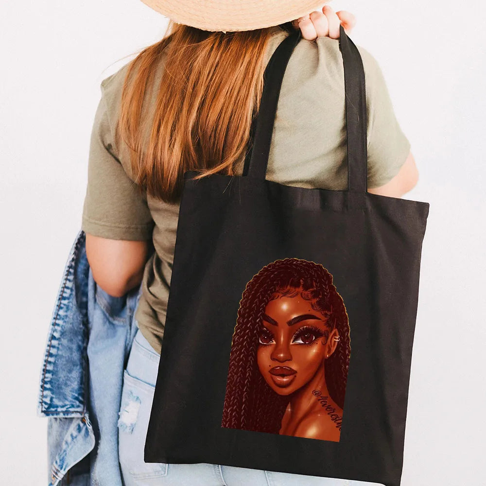 Melanin Poppin African Girls Shoulder Bag Tote