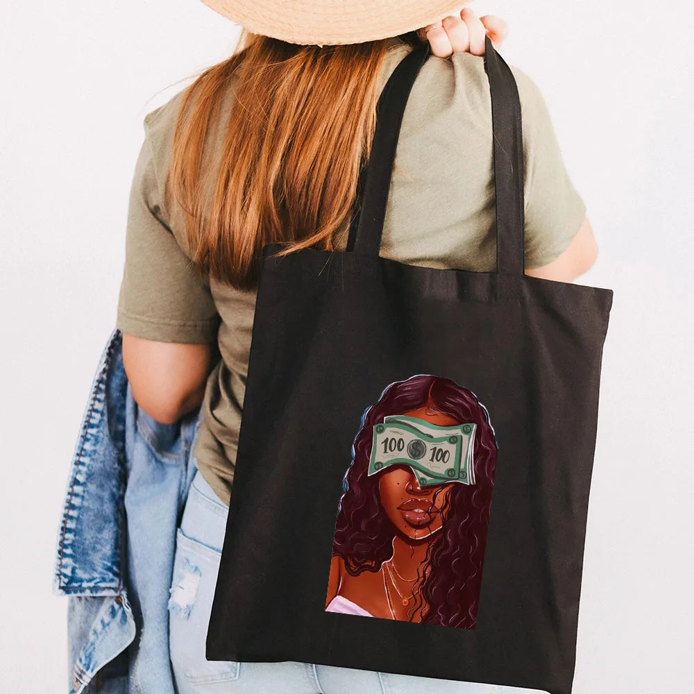 Melanin Poppin African Girls Shoulder Bag Tote