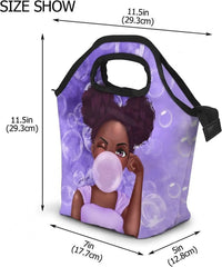 African Women Thermal Lunch Bag Reusable Lunch Kit Insulated