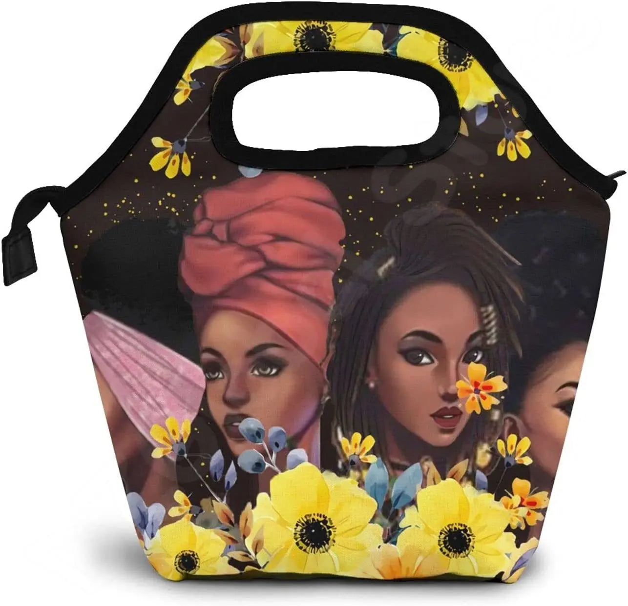 African Women Thermal Lunch Bag Reusable Lunch Kit Insulated