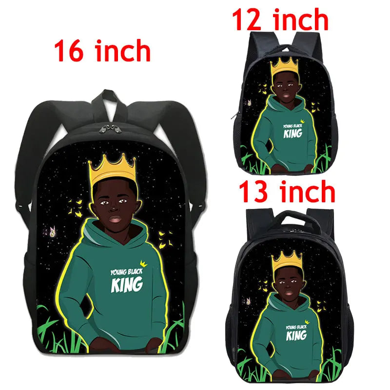Afro Brown Boy Pattern Backpack Lovely Children School Bag