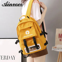 Small Fresh Flowers Backpack Waterproof Transparent Pouch Women Backpack