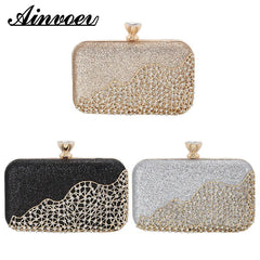 Golden Evening Clutch Bag Wedding Chain Dinner Bag