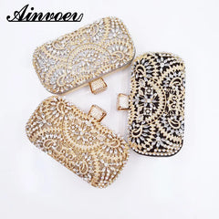 Golden Evening Clutch Bag Wedding Chain Dinner Bag