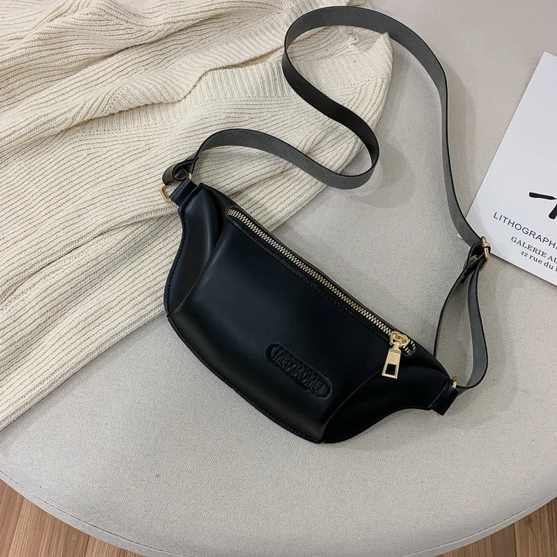 Women's Crossbody Chest Bag PU Leather Waist Bag
