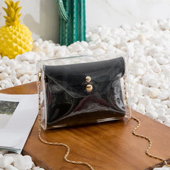 Transparent PVC Crossbody Bag with Chain Strap