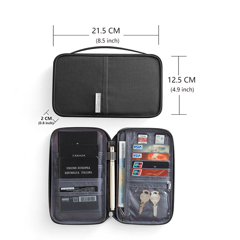 Waterproof Passport Holder and Travel Document Bag