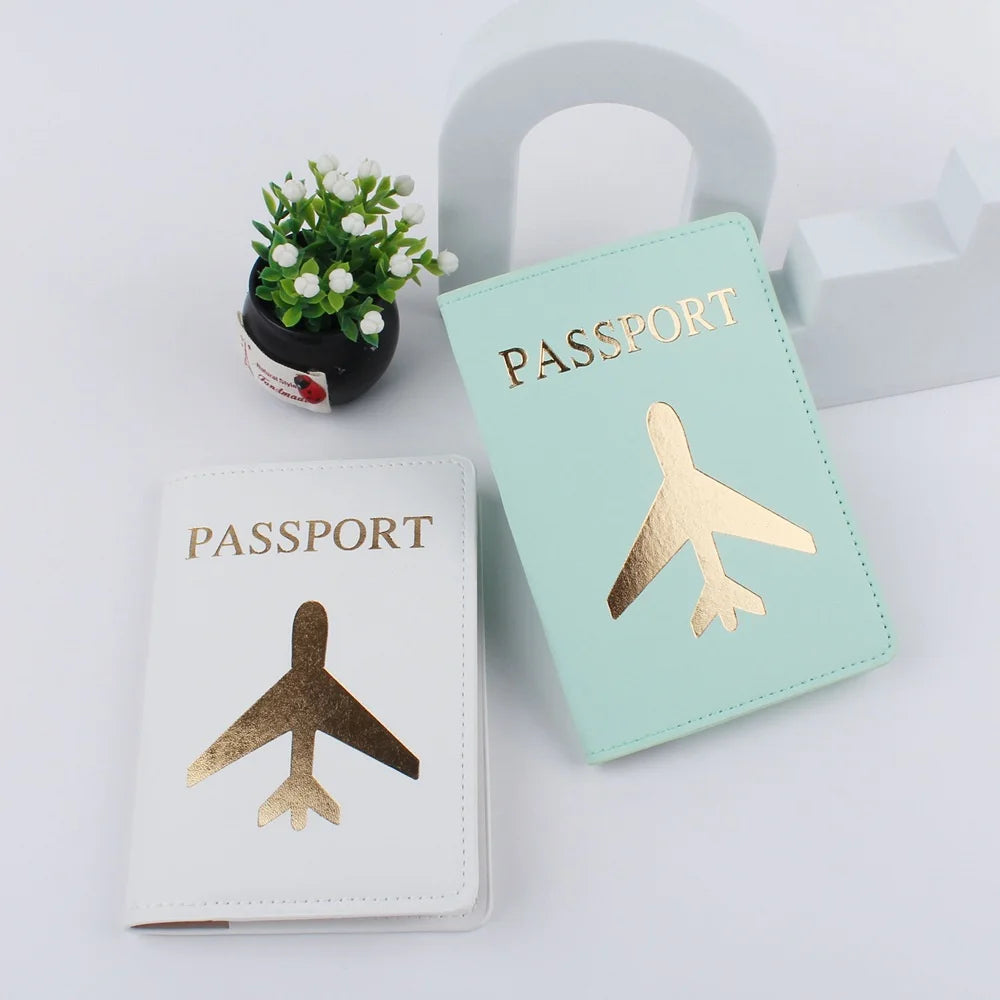 Airplane Pattern Passport Cover Luggage Tag Business Travel Holder