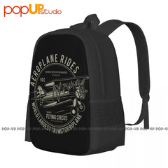 Airplane Rides Worlds Largest Bi Plane Backpack Large Capacity Bookbag