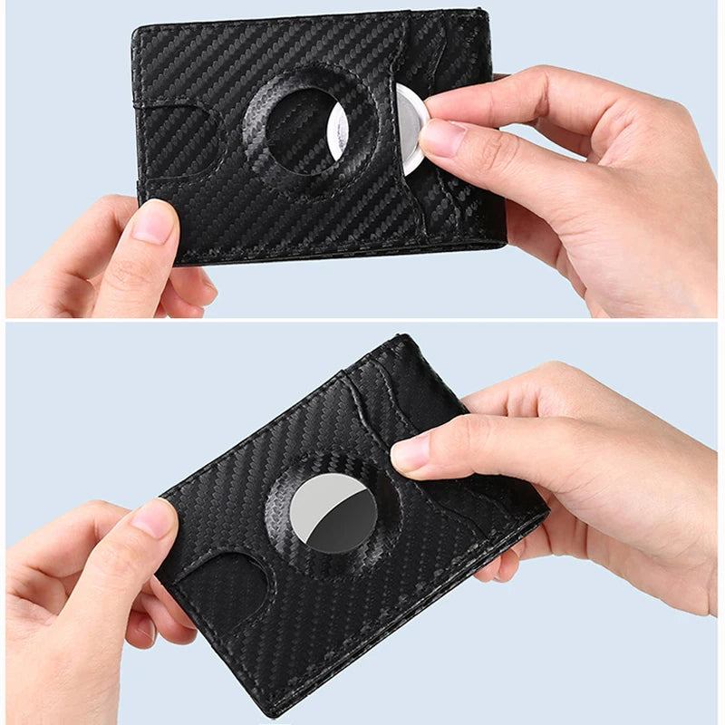 Airtag Wallet RFID Wallet Men Money Clip Slim Short Man Change Purse