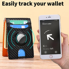 Airtag Wallet RFID Wallet Men Money Clip Slim Short Man Change Purse