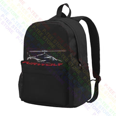 Airwolf Helicopter Grid Backpack Large Capacity Portable Shopping Bag